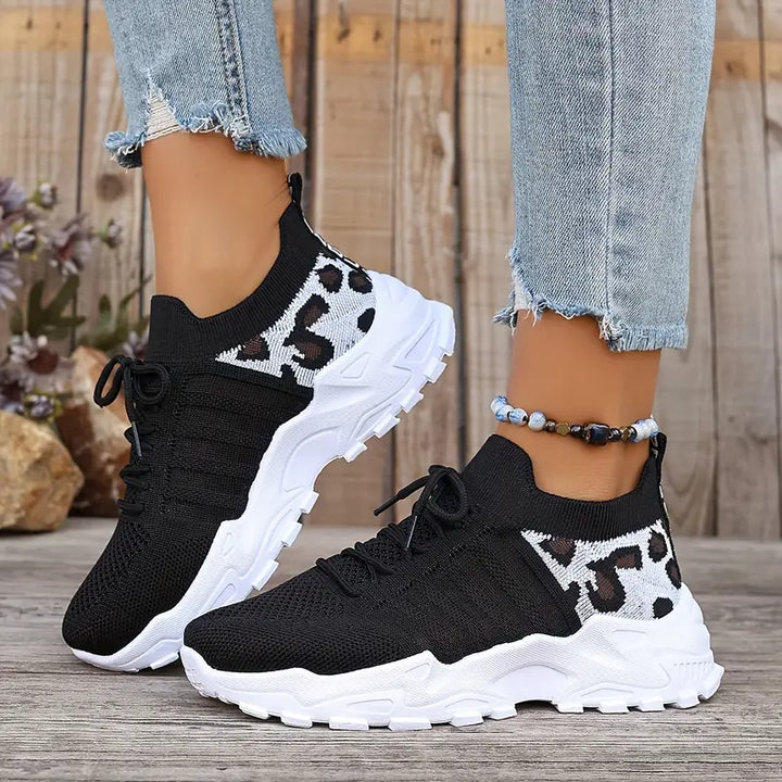 Lune London | Breathable Sneakers with Leopard Print