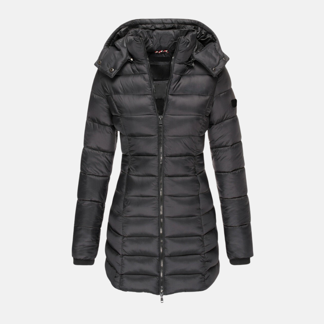 Lune London | Puffer jacket - Slim Fit - Mid length - With hood - Ribbed cuffs