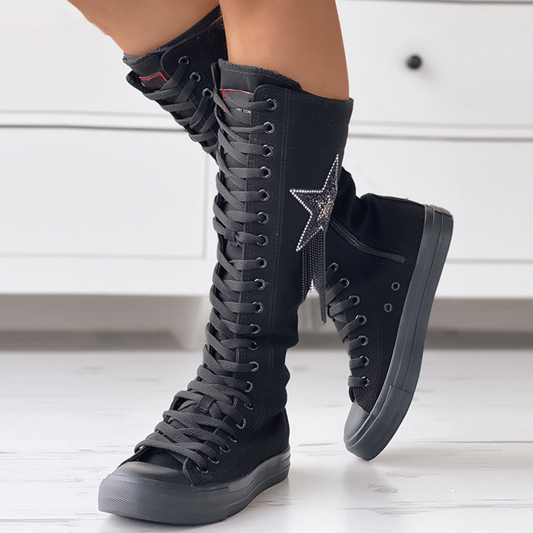 Lune London | Lace-up boots with tassels