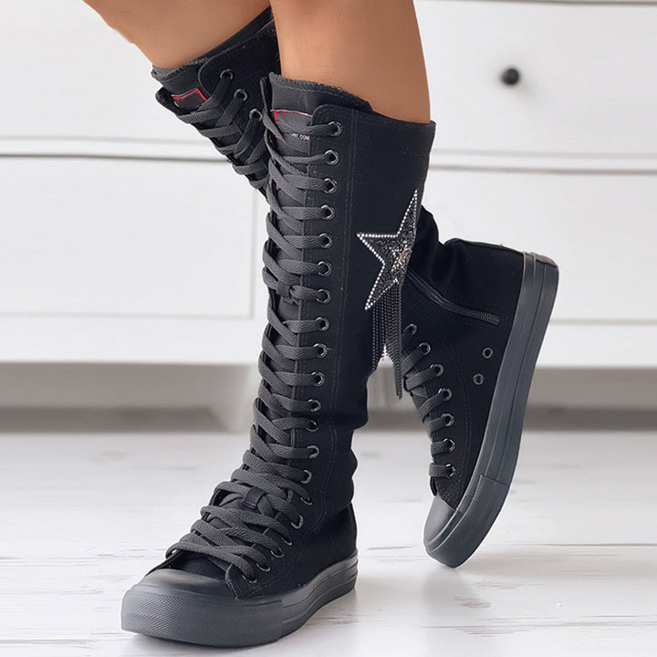 Lune London | Lace-up boots with tassels