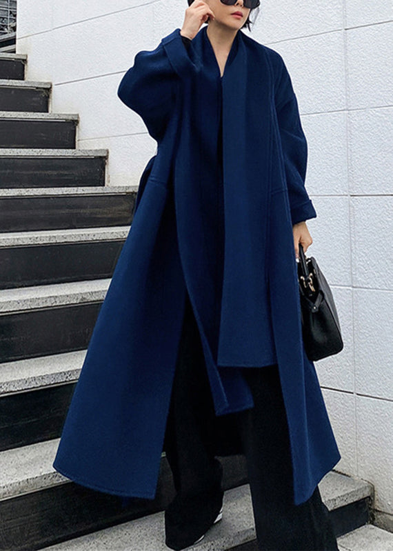 Lune London | Sawtooth Tie Long Sleeve Wool Coats