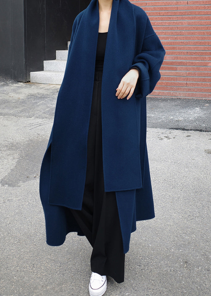 Lune London | Sawtooth Tie Long Sleeve Wool Coats