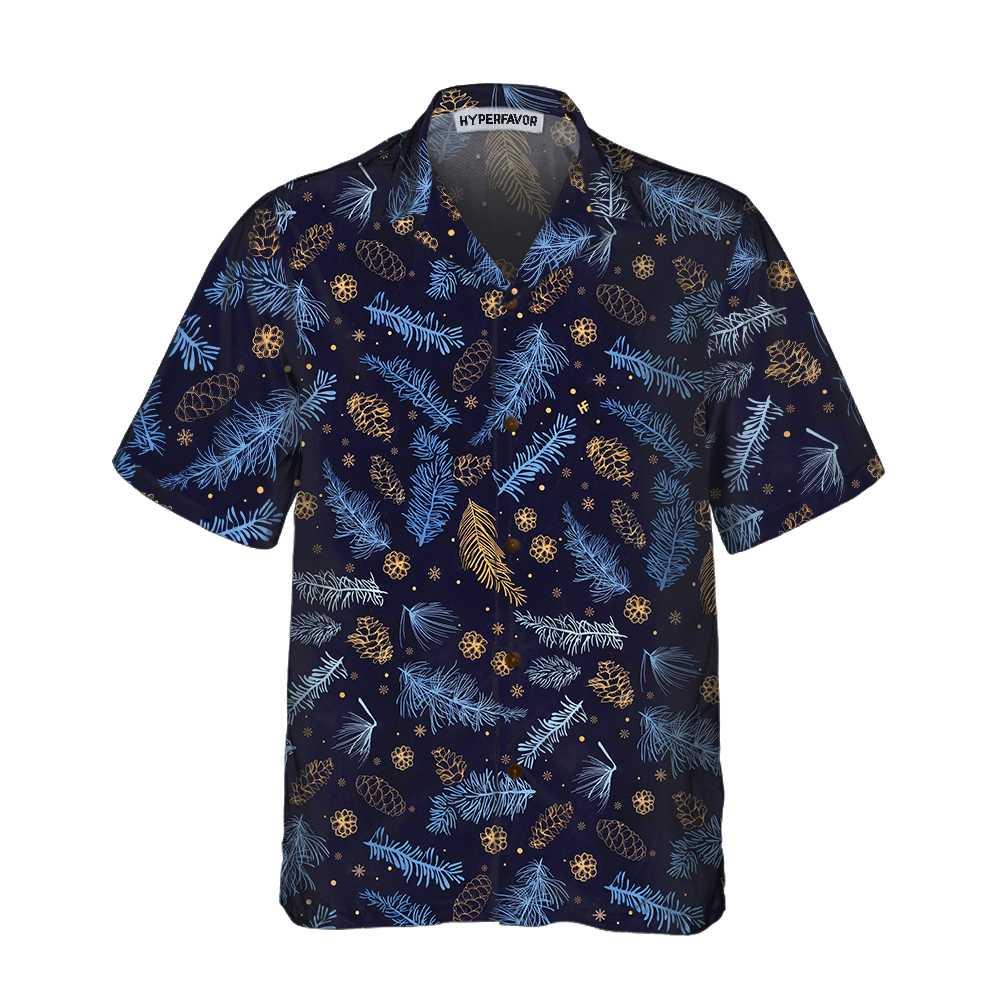 Lune London | Blue and white winter Hawaiian shirt, festive Christmas shirt, best Christmas gift