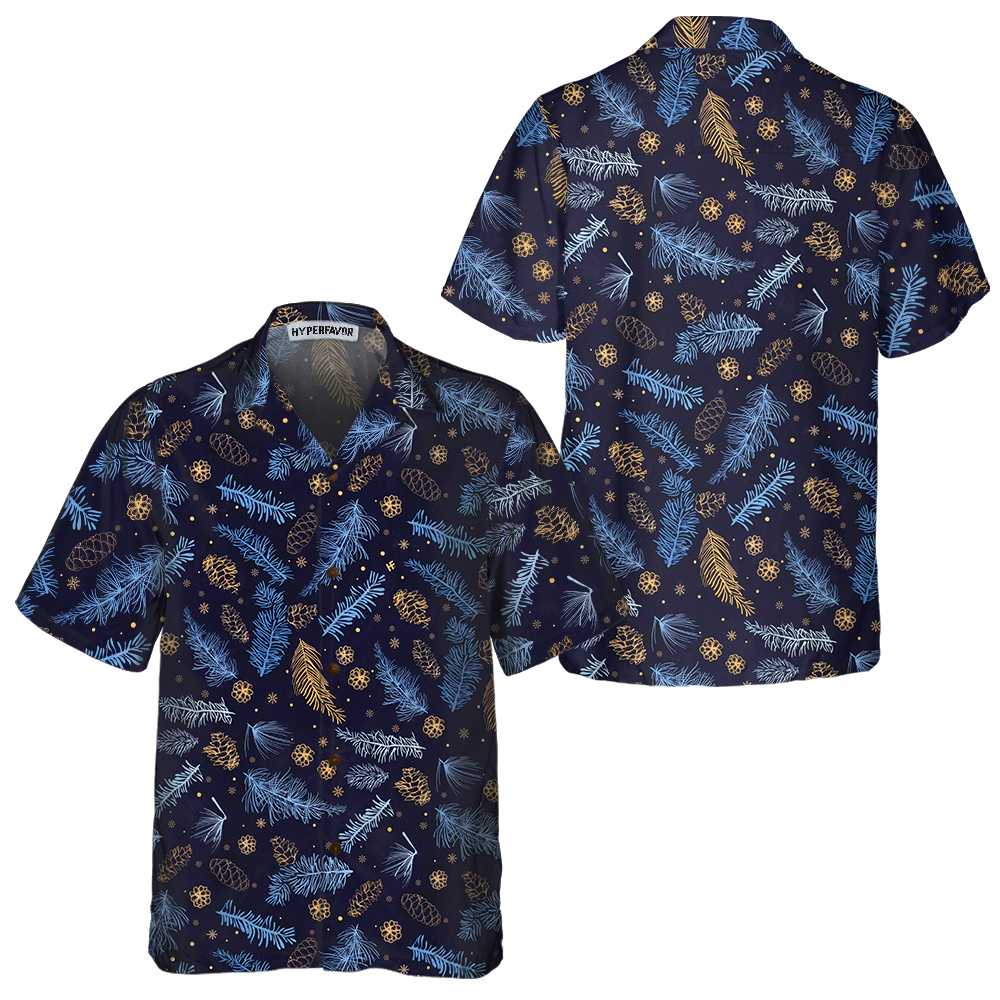 Lune London | Blue and white winter Hawaiian shirt, festive Christmas shirt, best Christmas gift