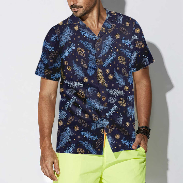 Lune London | Blue and white winter Hawaiian shirt, festive Christmas shirt, best Christmas gift
