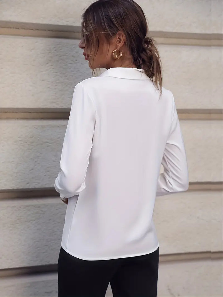 Lune London | with collar Elegant Long Sleeve Formal Shirts Blouses for Women