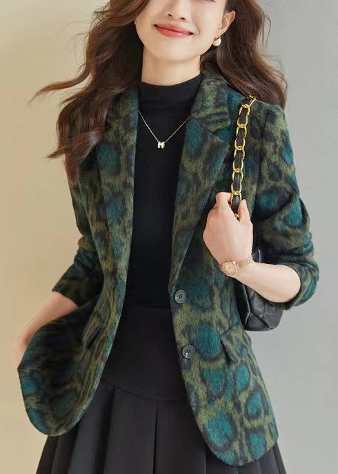 Lune London | Green leopard print wool coats