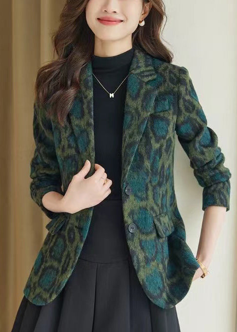 Lune London | Green leopard print wool coats