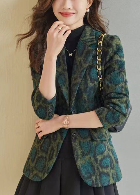 Lune London | Green leopard print wool coats