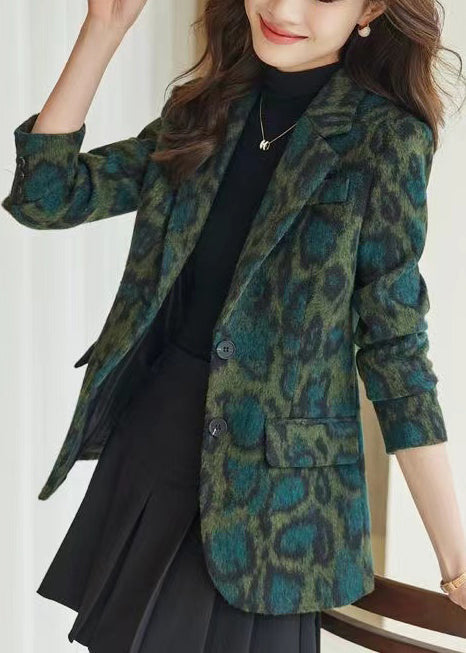 Lune London | Green leopard print wool coats