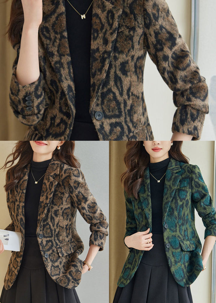 Lune London | Green leopard print wool coats