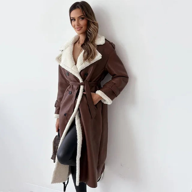 Lune London | Sheepskin Jacket Stylish Long Women's Winter Coat