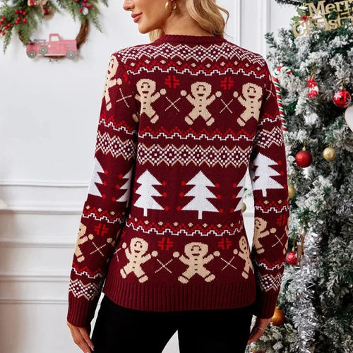 Lune London | Pull de Noël Femme - Pull de Noël faux avec encolure ronde