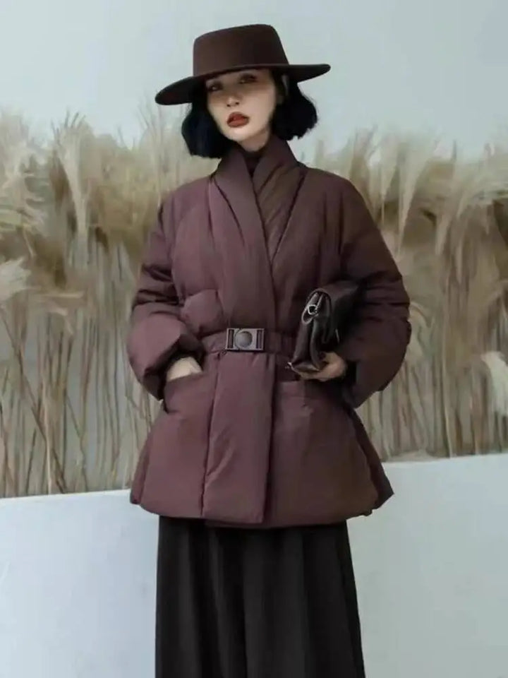Lune London | Cotton winter coat - Stylish and warm jacket with V-neck and spacious pockets