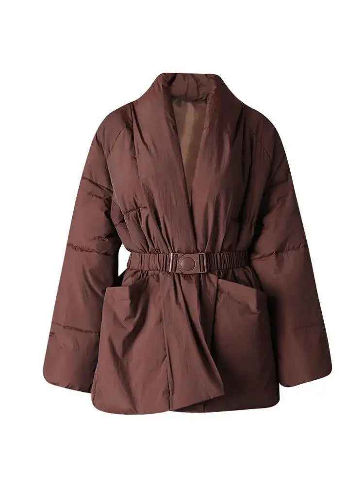 Lune London | Cotton winter coat - Stylish and warm jacket with V-neck and spacious pockets