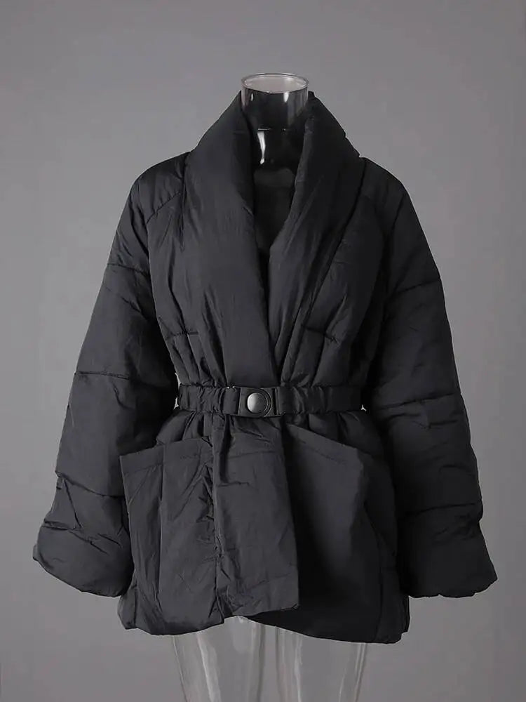 Lune London | Cotton winter coat - Stylish and warm jacket with V-neck and spacious pockets