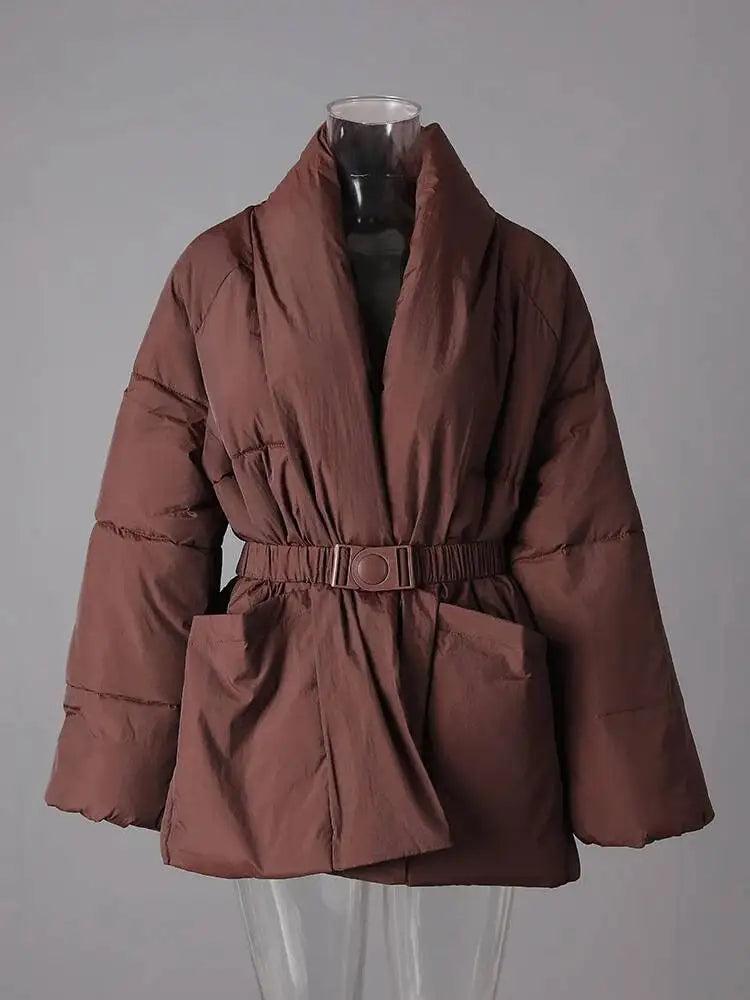 Lune London | Cotton winter coat - Stylish and warm jacket with V-neck and spacious pockets