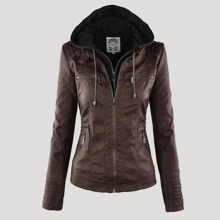 Lune London | Waterproof Women's Faux Leather Jacket with Hood