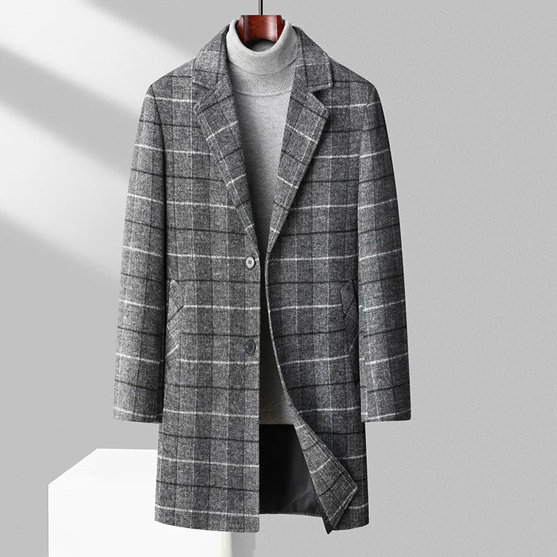 Lune London | Wool Check Overcoat