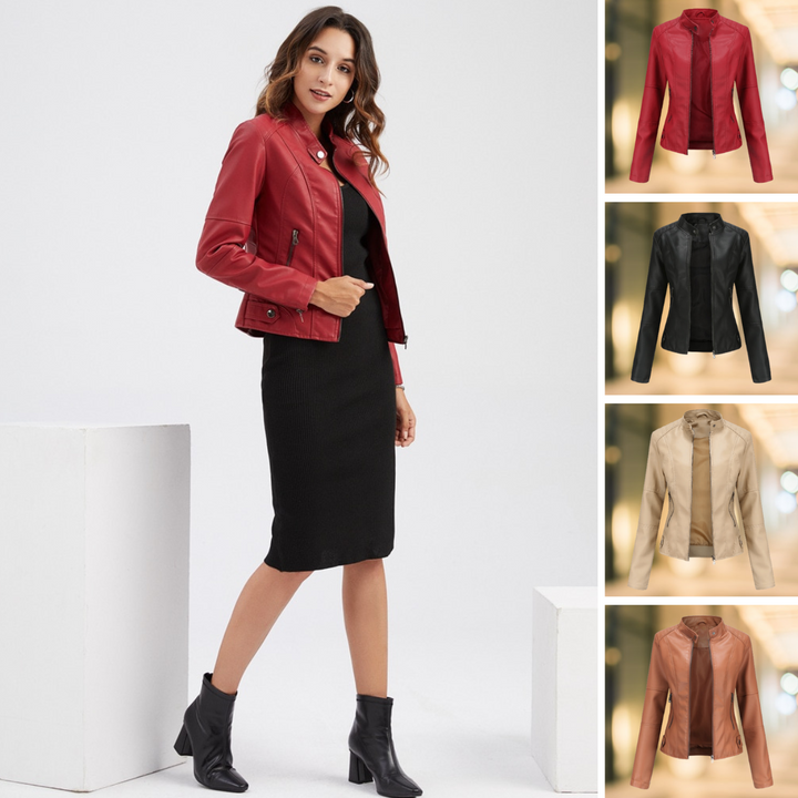 Lune London | Elegant and Stylish Leather Jacket with Stand-Up Collar