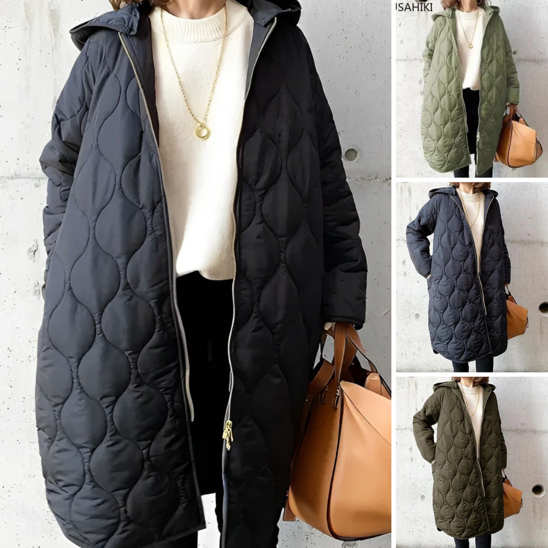 Lune London | New Casual Parka Coat with Hood Made Of Argyle