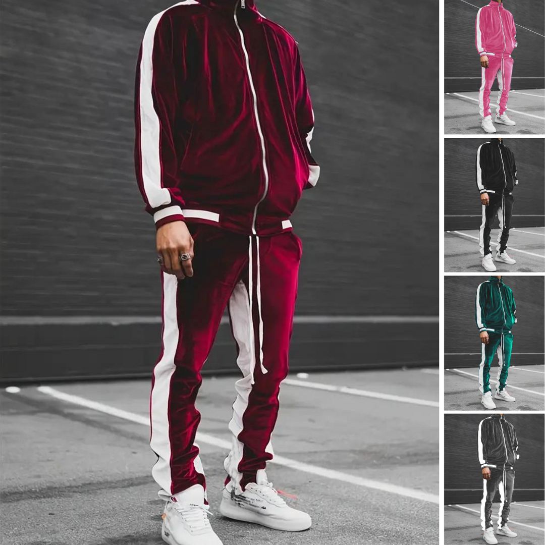 Lune London | Classic Velvet Tracksuit with Full Zip for Men
