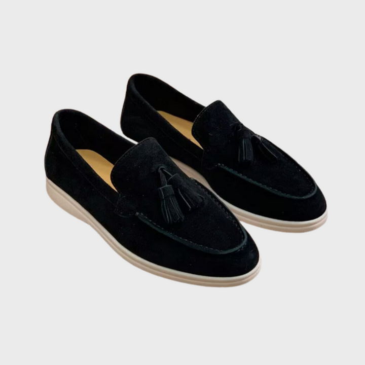Lune London | Suede Slipper Tassel Slip On Moccasin Toe Casual & Smart Dress Shoe