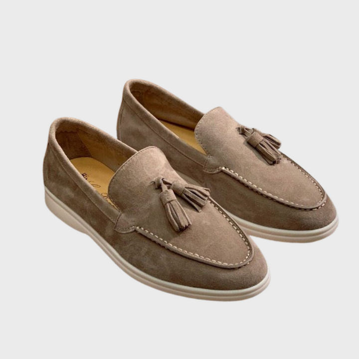Lune London | Suede Slipper Tassel Slip On Moccasin Toe Casual & Smart Dress Shoe