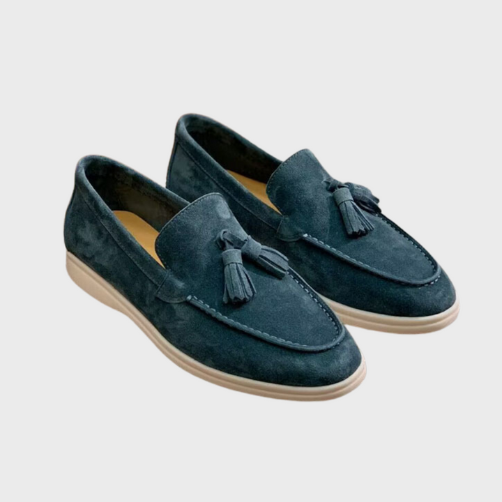 Lune London | Suede Slipper Tassel Slip On Moccasin Toe Casual & Smart Dress Shoe