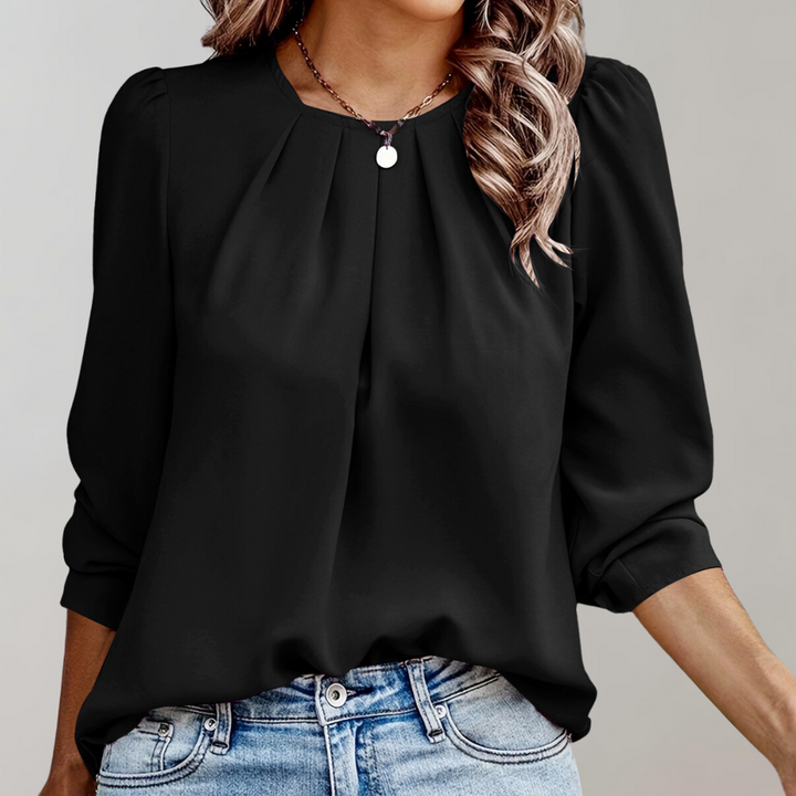 Lune London | Women's Blouse with Pleats and Puff Sleeves