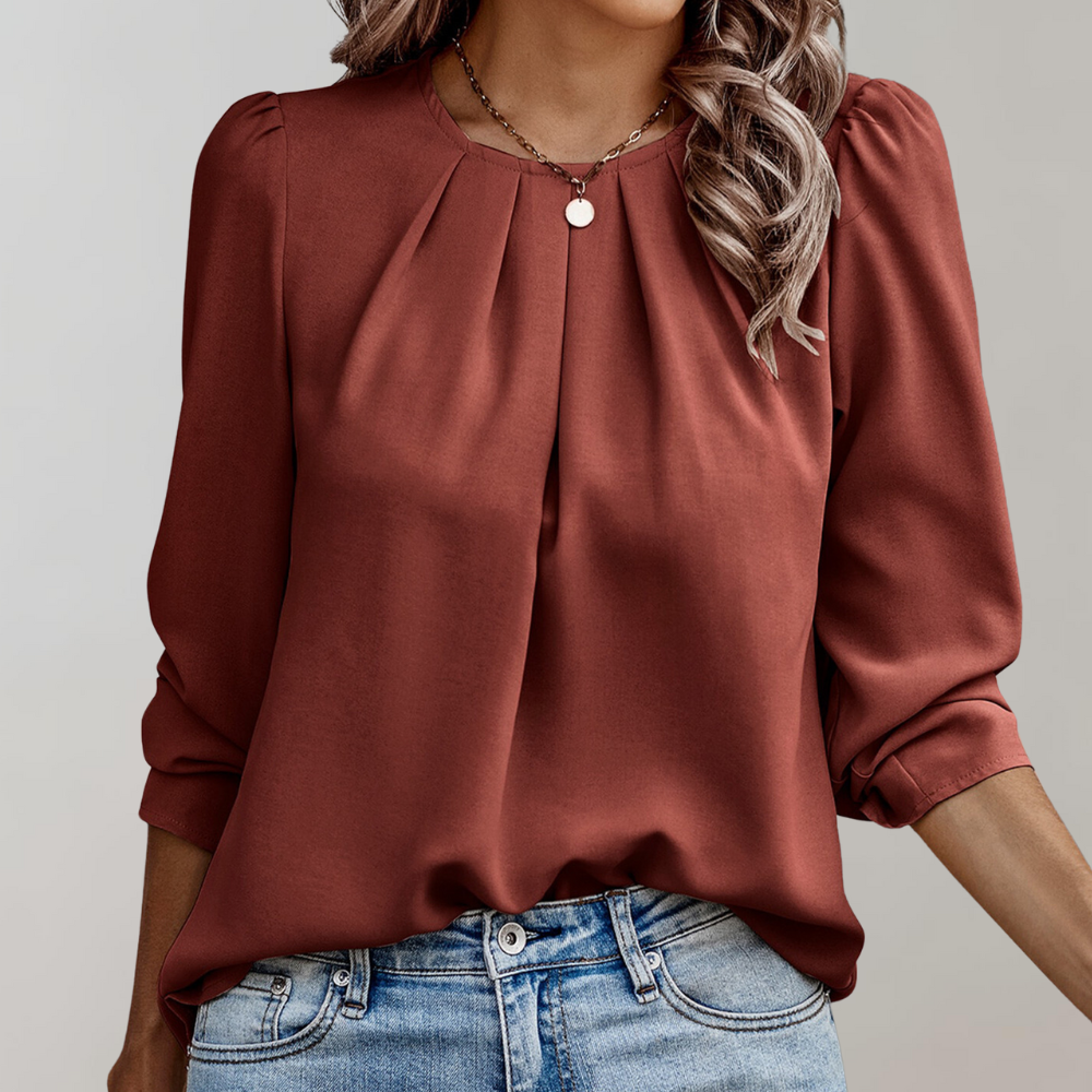 Lune London | Women's Blouse with Pleats and Puff Sleeves