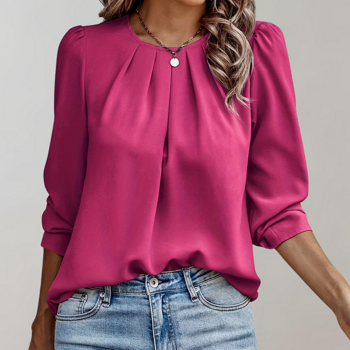 Lune London | Women's Blouse with Pleats and Puff Sleeves