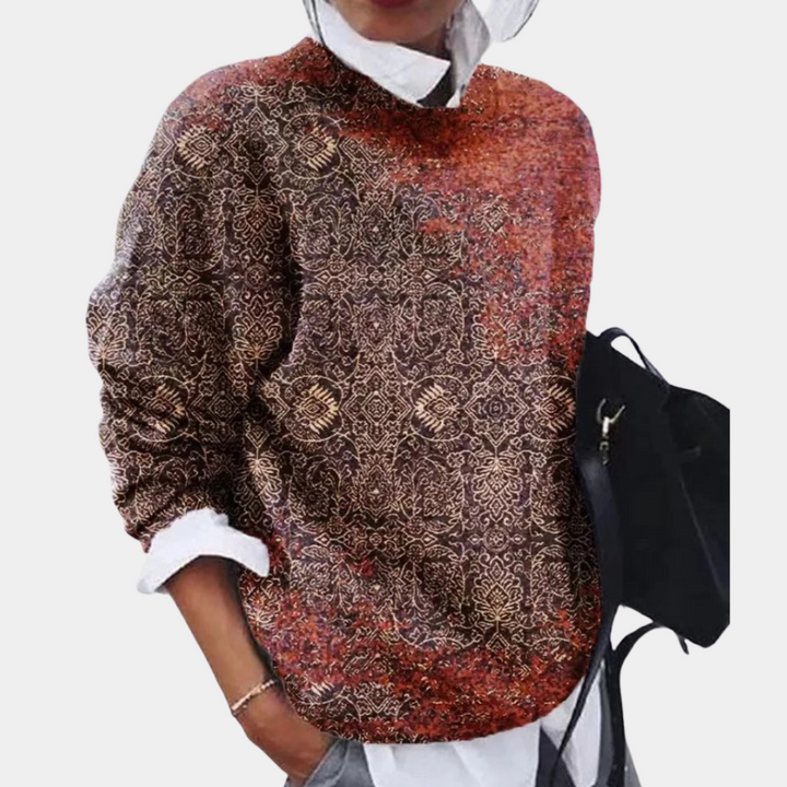 Lune London | Sweatshirt - Soft Cotton - Loose Fit - Patterned Elegant Design