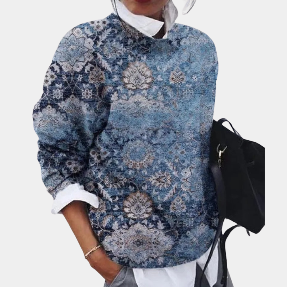 Lune London | Sweatshirt - Soft Cotton - Loose Fit - Patterned Elegant Design