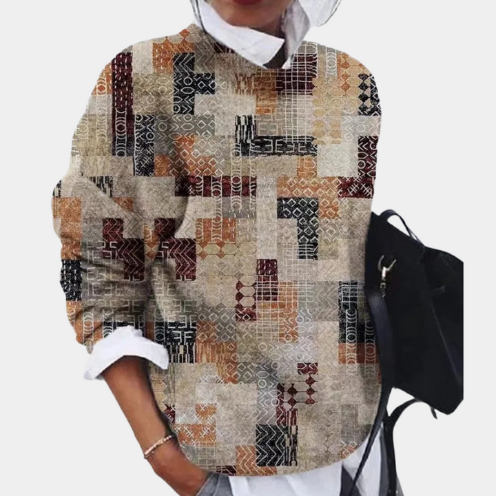 Lune London | Sweatshirt - Soft Cotton - Loose Fit - Patterned Elegant Design