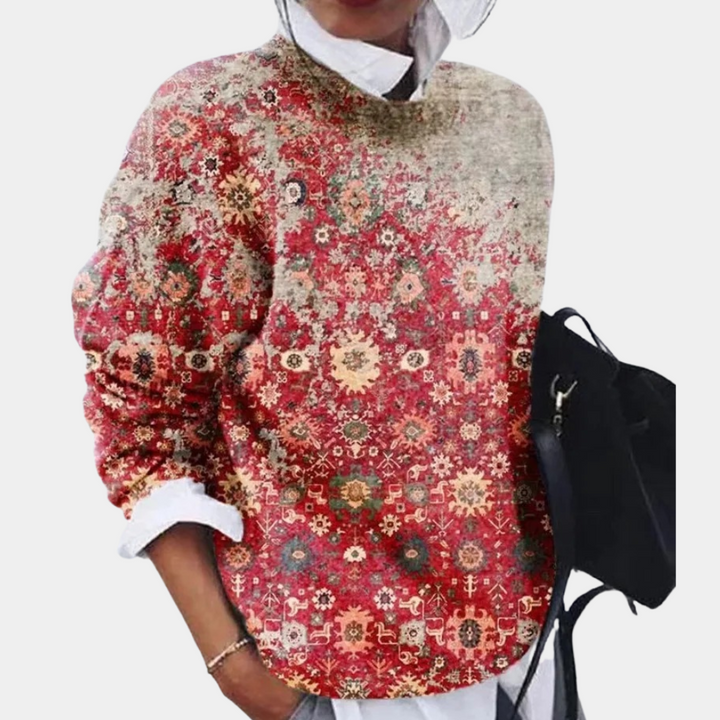 Lune London | Sweatshirt - Soft Cotton - Loose Fit - Patterned Elegant Design