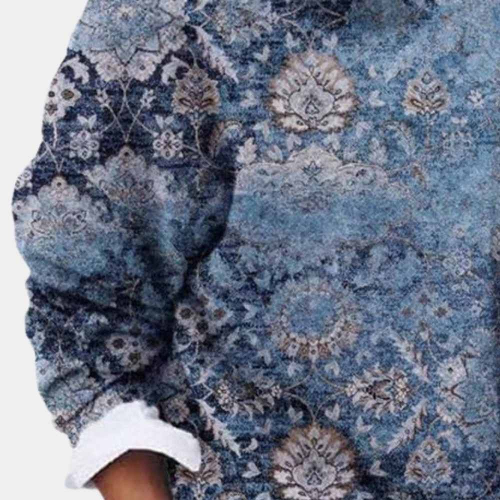 Lune London | Sweatshirt - Soft Cotton - Loose Fit - Patterned Elegant Design
