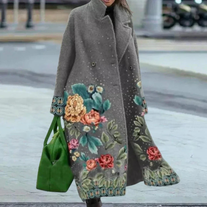 Lune London | Coat - Plus Size - Full Length - Wool - Abstract Pattern - Button Closure