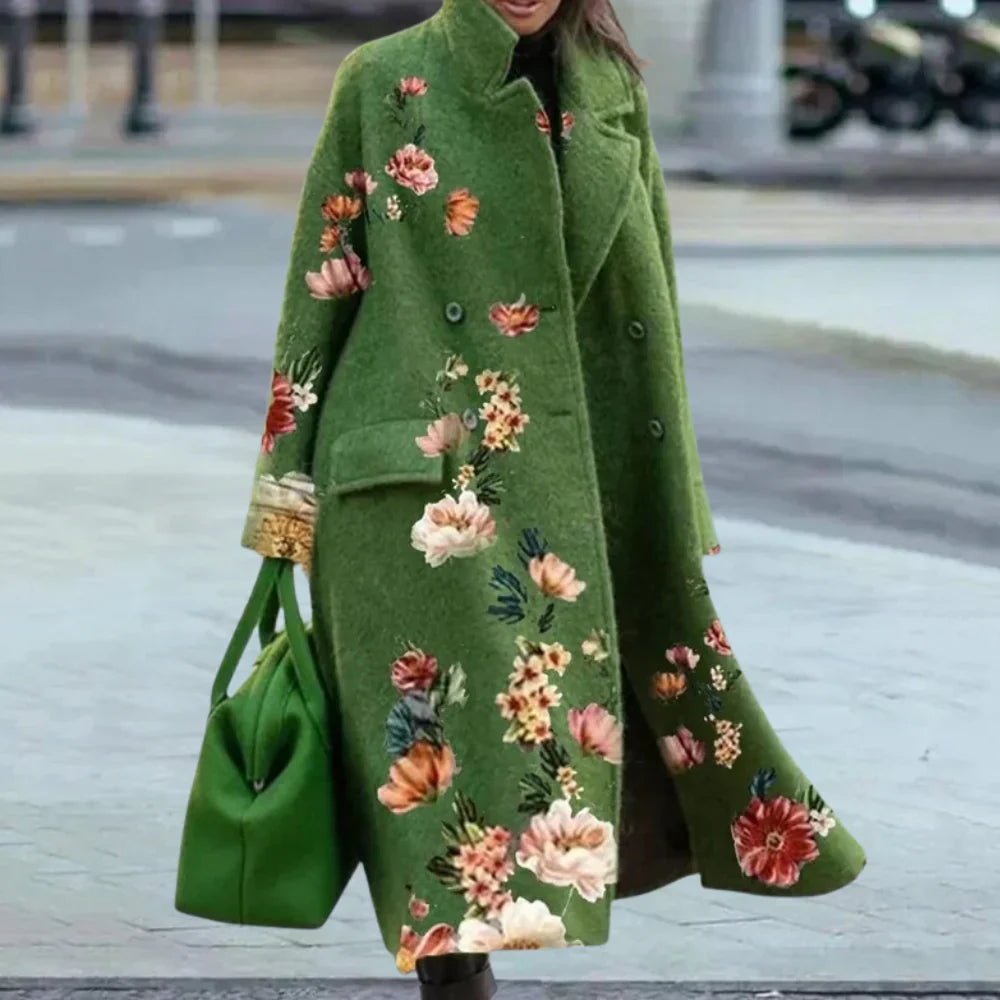 Lune London | overcoats - wool blend - oversized fit - full length - abstract pattern - button front