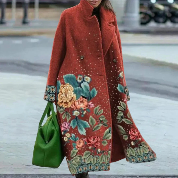 Lune London | Coat - Plus Size - Full Length - Wool - Abstract Pattern - Button Closure