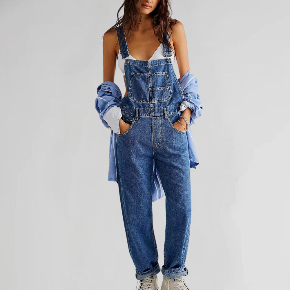 Lune London | Women's Denim Overalls with Cross-Back Design