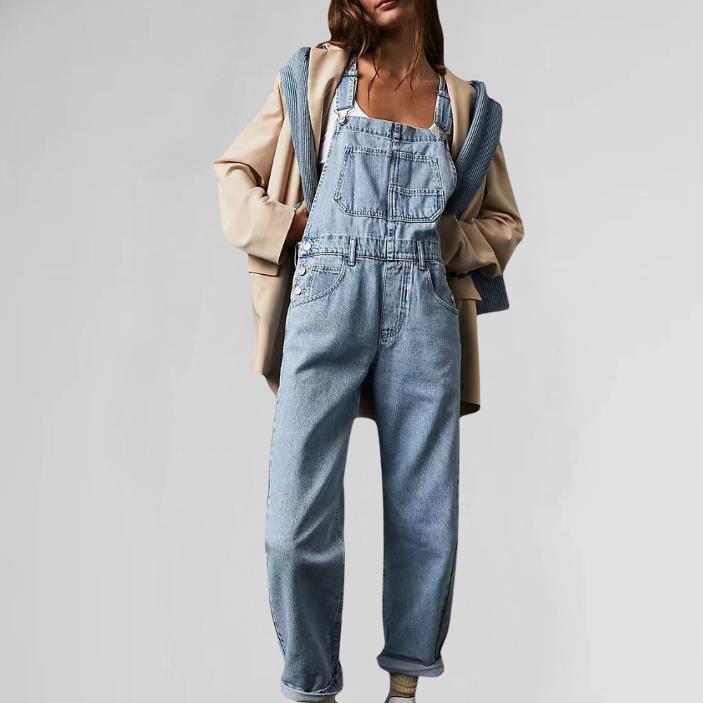 Lune London | Women's Denim Overalls with Cross-Back Design