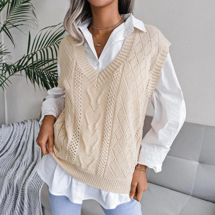 Lune London | Knit Vest with V-Neck for Women