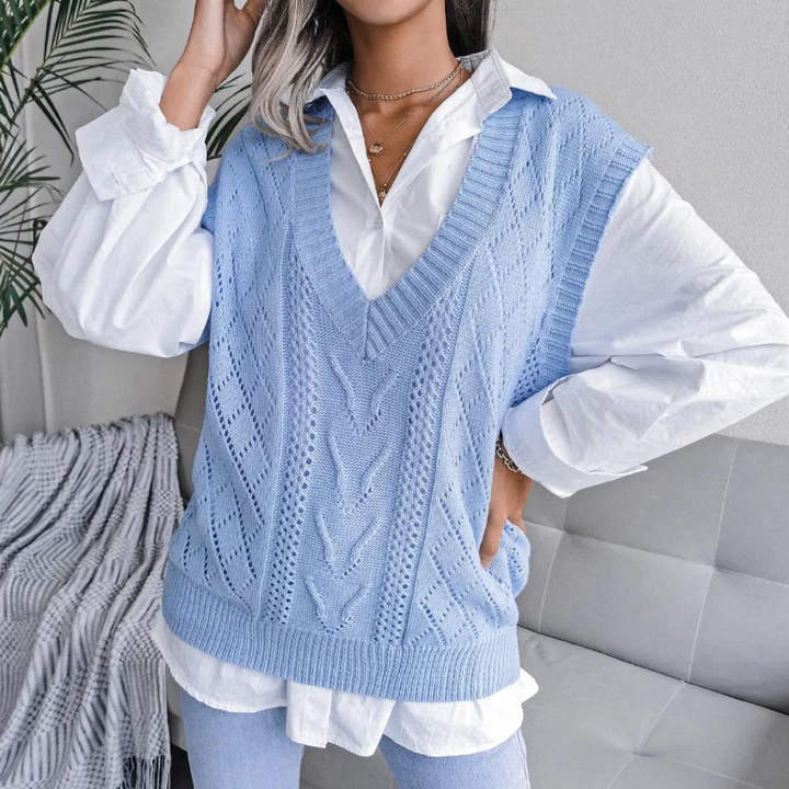Lune London | Knit Vest with V-Neck for Women