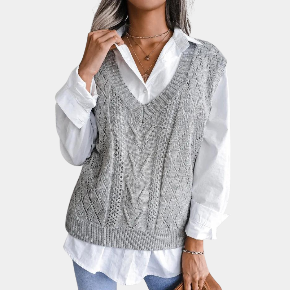 Lune London | Knit Vest with V-Neck for Women