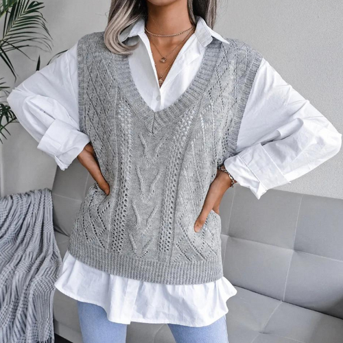 Lune London | Knit Vest with V-Neck for Women