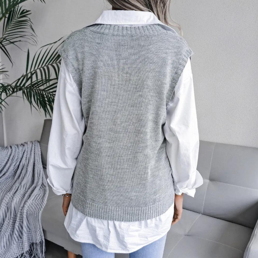 Lune London | Knit Vest with V-Neck for Women
