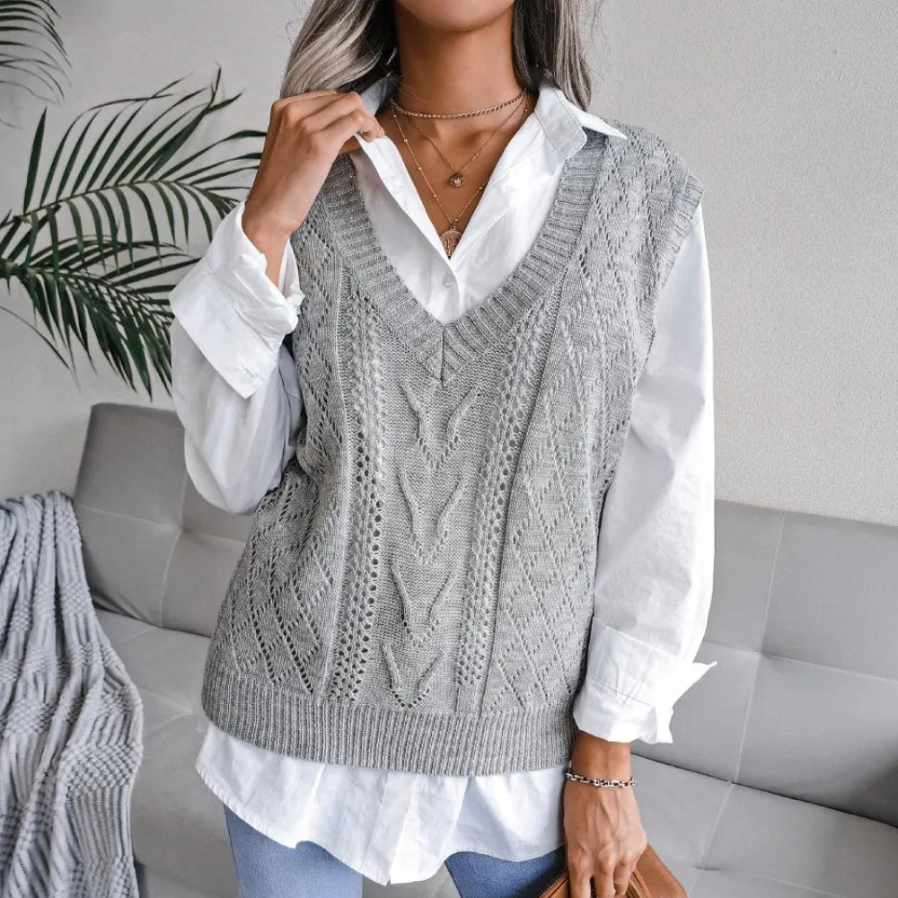 Lune London | Knit Vest with V-Neck for Women