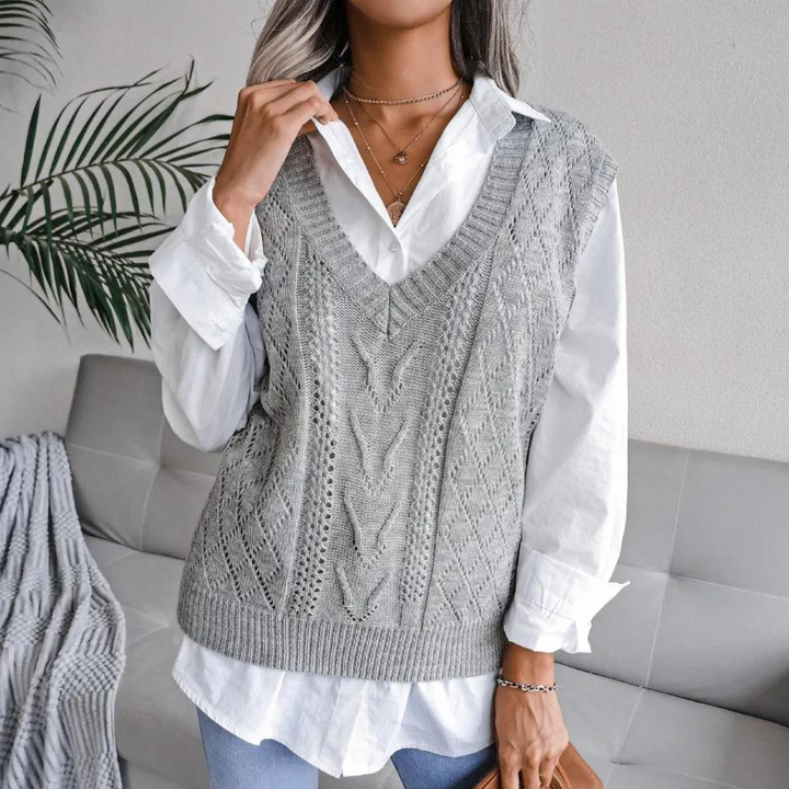 Lune London | Knit Vest with V-Neck for Women