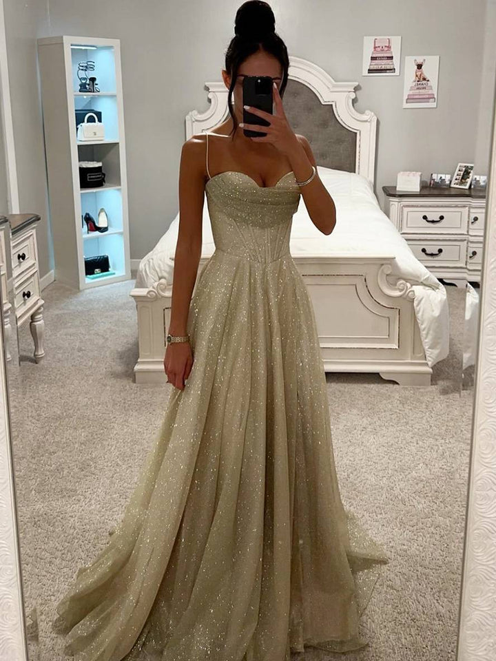 Lune London | Long Dress Tan with Fine Straps Sleeveless Women Elegant Evening Ceremony